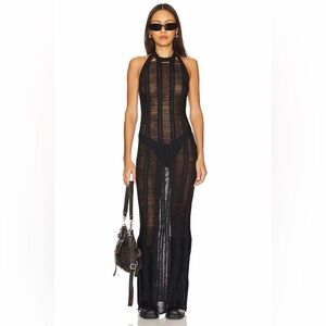 superdown Black Sheer Maxi Dress